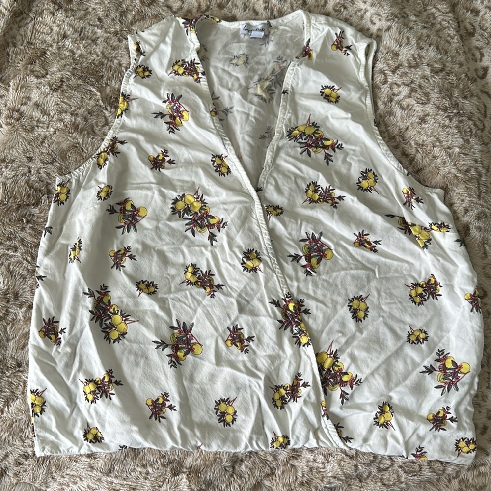 NWOT lemon print surplus bodysuit